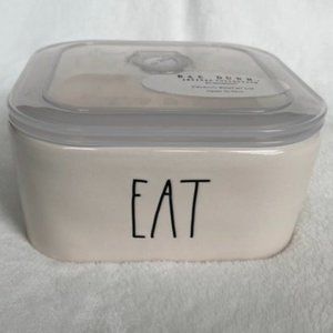 Rae Dunn EAT Ceramic Bowl with Lid